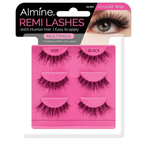 Almine Eyelashes Multipack (Style No. Wsp) Black 3ct 100% Rect 100% Remi Human Hair | gtworld.be