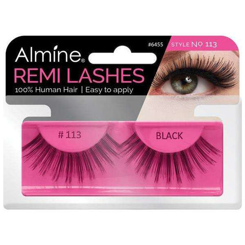 Almine Eyelashes (Style No.113) Black 100% Remi Human Hair | gtworld.be