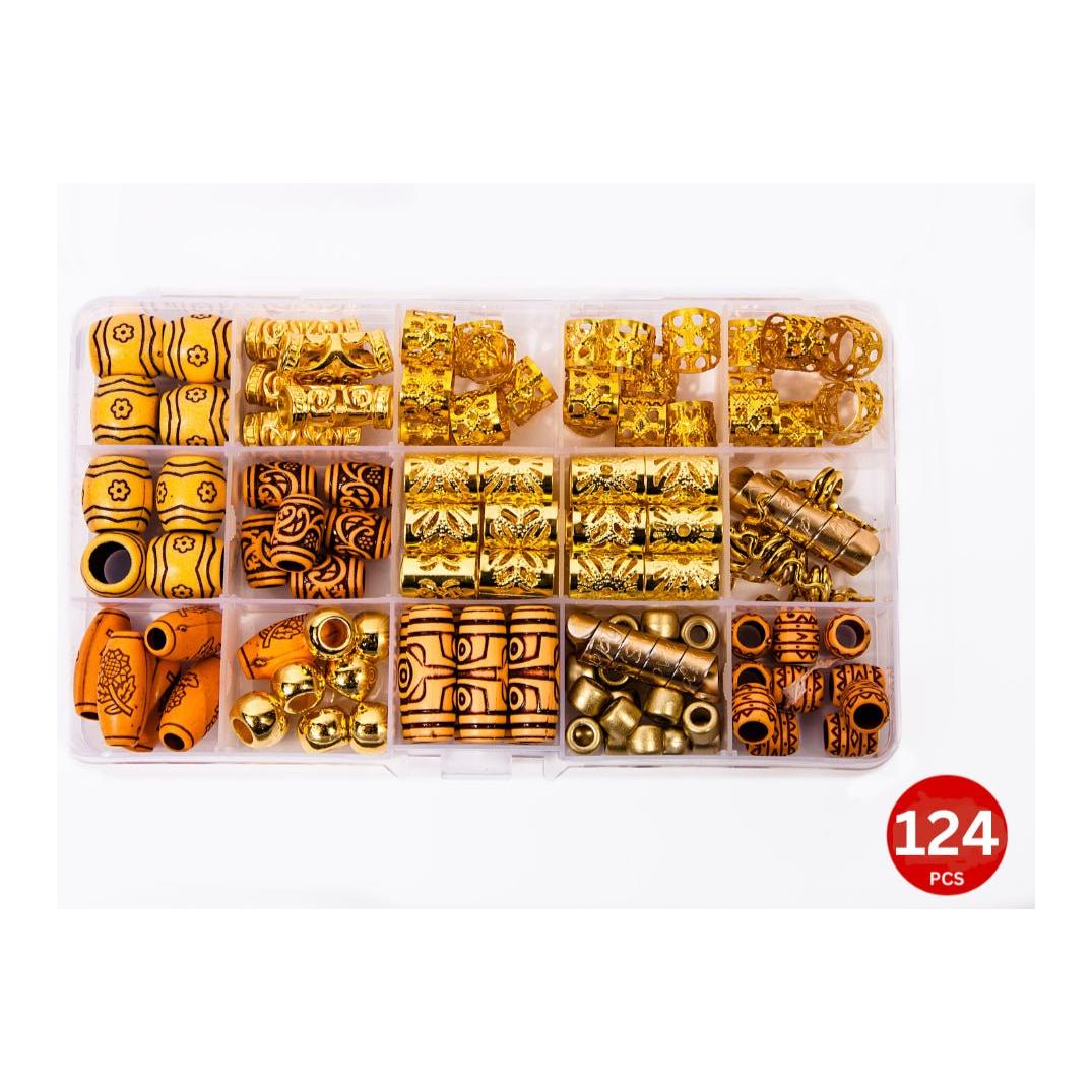 Dreamfix Health & Beauty Dreamfix 124Pcs Hair Rings & Beads 12 Style