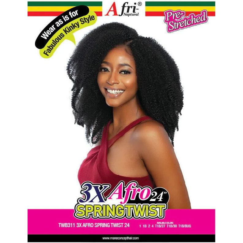 Mane Concept Health & Beauty Mane Concept Afri-Naptural 3X Afro Spring Twist Cheveux synthétiques 16" / 24"