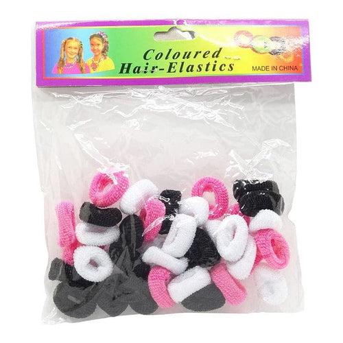 Marken ohne Hersteller Health & Beauty Hair Elastics Color Black White & Pink HC01
