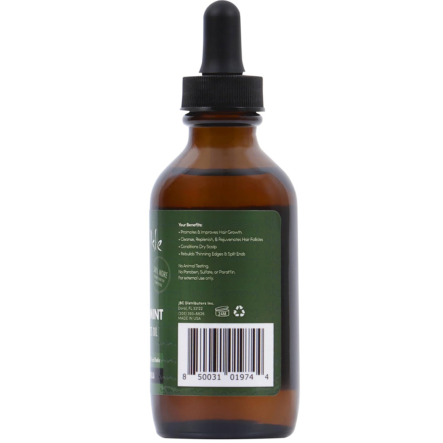 Sunny Isle Health & Beauty Sunny Isle - Huile capillaire et fortifiante à la menthe et au romarin 3oz
