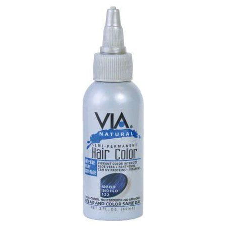 Via Natural Health & Beauty Via Hair Color Mood Indigo 122 60ml/2oz Via Natural Semi-Permanent Hair Color 60ml
