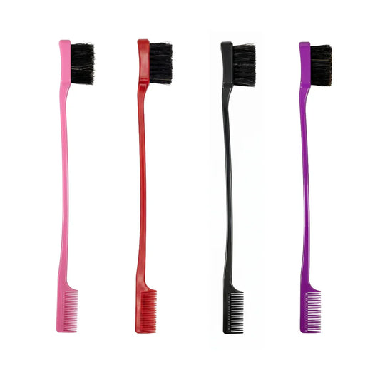 Annie Health & Beauty Annie - Brosse et peigne double embout 2 en 1 pour les bords (couleurs assorties)