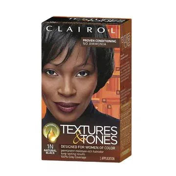 Clairol Health & Beauty Natural Black 1N Clairol Textures and Tones Permanent Moisture-Rich Hair Color