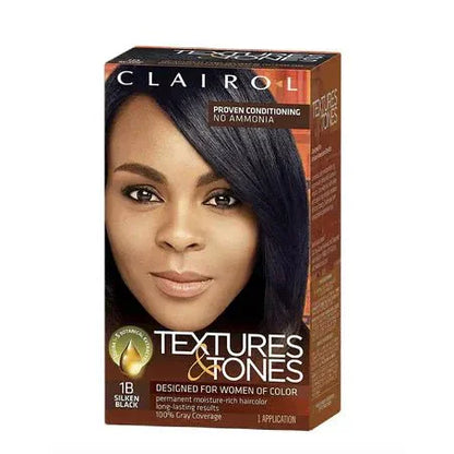 Clairol Health & Beauty Silken Black 1B Clairol Textures and Tones Permanent Moisture-Rich Hair Color