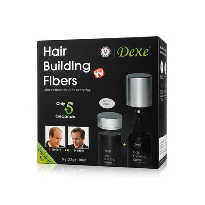 Dexe Health & Beauty Black Dexe - Kit classique de fibres capillaires (noir et brun foncé)