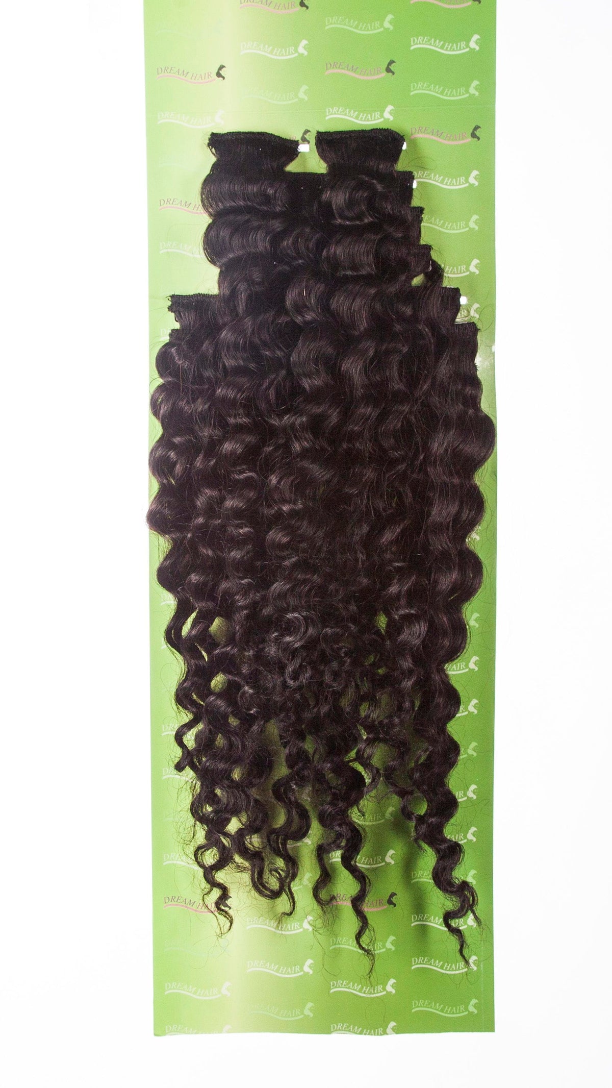 Dream Hair Health & Beauty Dream Hair Clip-In Extensions Set Deep Wave Human Hair, De vrais cheveux