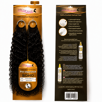 Dream Hair Health & Beauty Dream Hair Crochet Human Hair Water Wave Natural Color 14"/18"