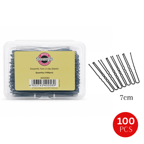 Dreamfix Health & Beauty Dreamfix 7cm U-clip Black (100 pcs)