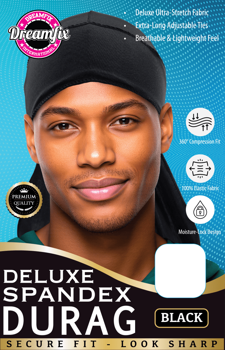 Dreamfix Health & Beauty Dreamfix Deluxe Spandex Durag Black