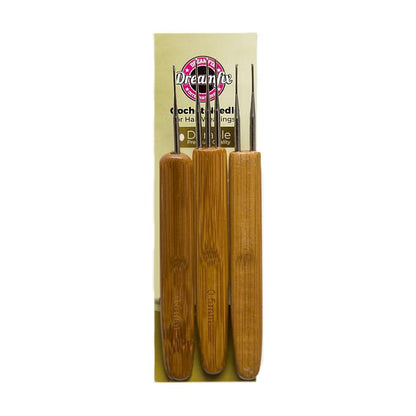 Dreamfix Health & Beauty Dreamfix Dreadlock Crochet Needle Hook Bamboo Handle Hooks Tools Making 3 Pcs 0.5 mm
