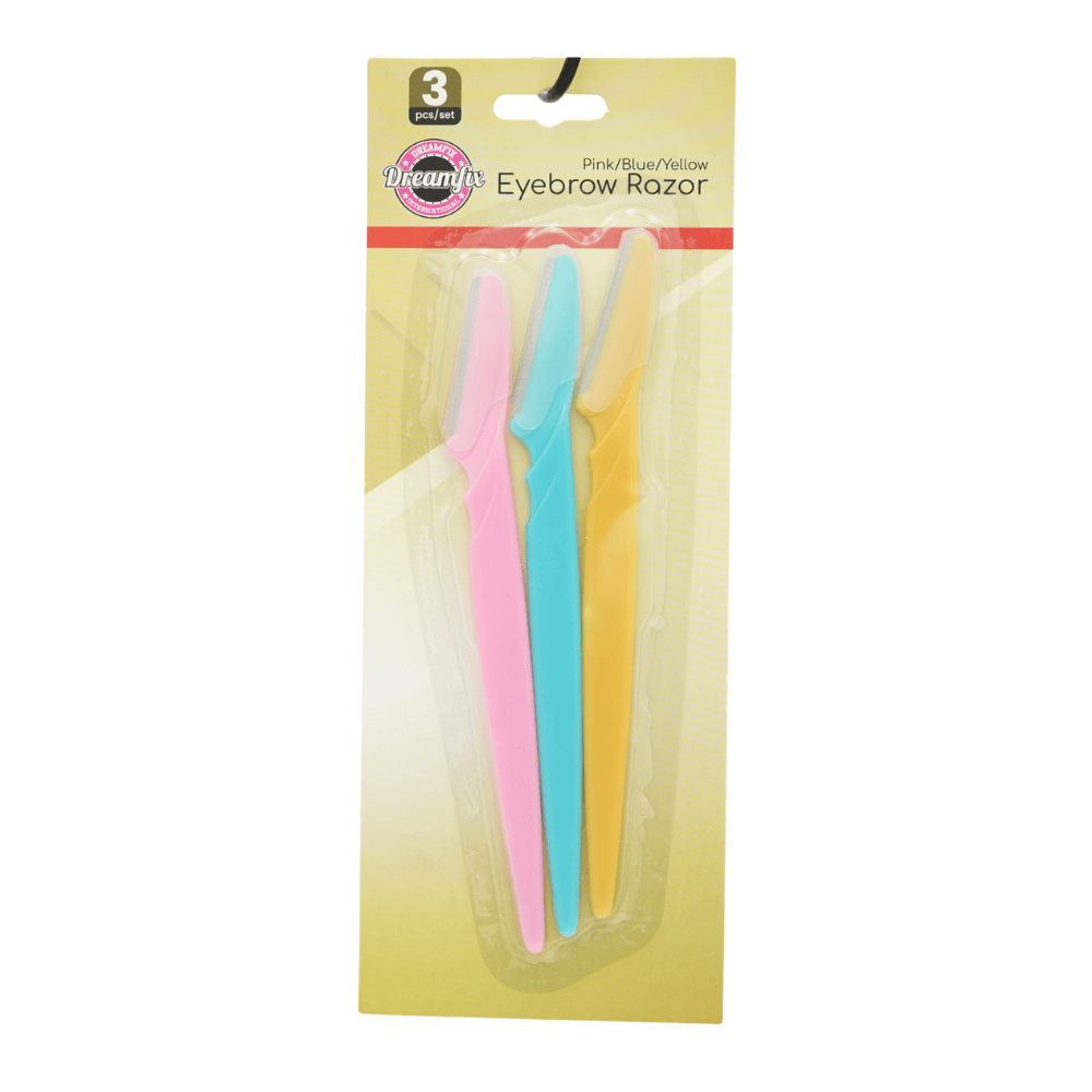 Dreamfix Health & Beauty Dreamfix Eyebrow Razor Pack Pink/Blue/Yellow (3 pcs)