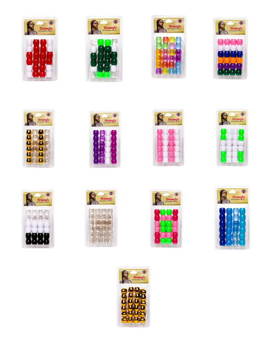 Dreamfix Health & Beauty Dreamfix Large Hole Plastic Hair Beads Kids 24pcs