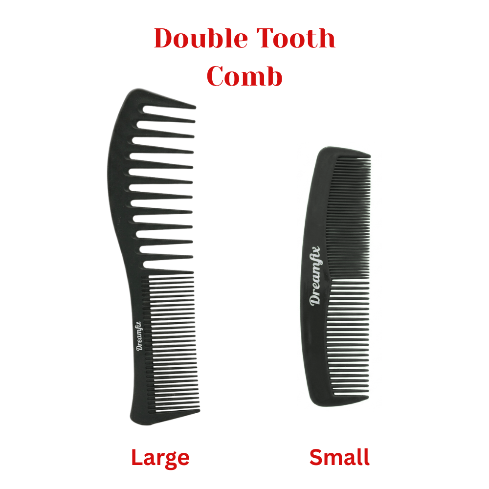 Dreamfix Health & Beauty Dreamfix - Peigne à double dent noir (petit et grand)