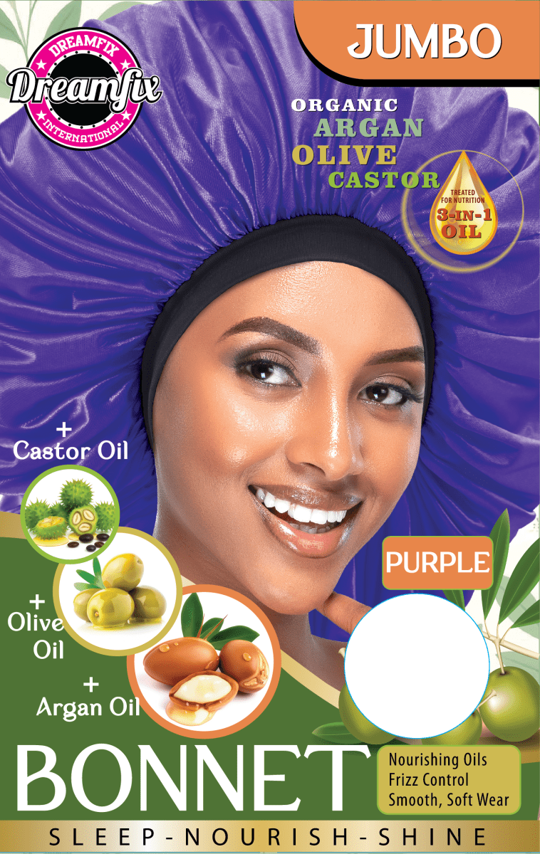 Dreamfix Health & Beauty Jumbo / Purple Dreamfix Organic Argan Olive Castor Bonnet