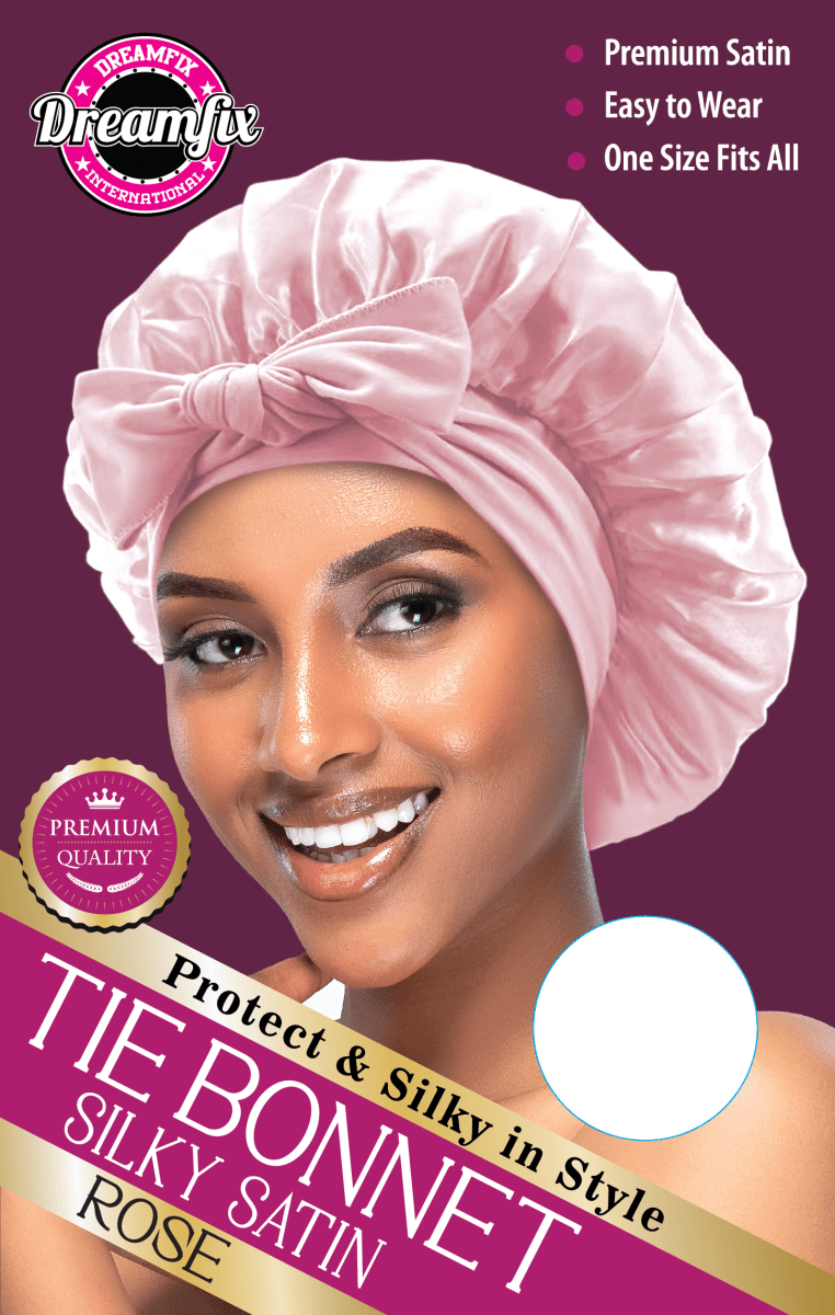 Dreamfix Health & Beauty Rose Dreamfix Tie Bonnet Satin