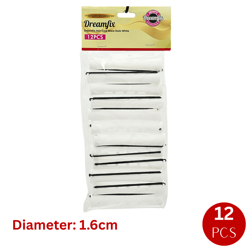 Dreamfix Health & Beauty White Dreamfix Hair Cold Wave Rods 12 pcs
