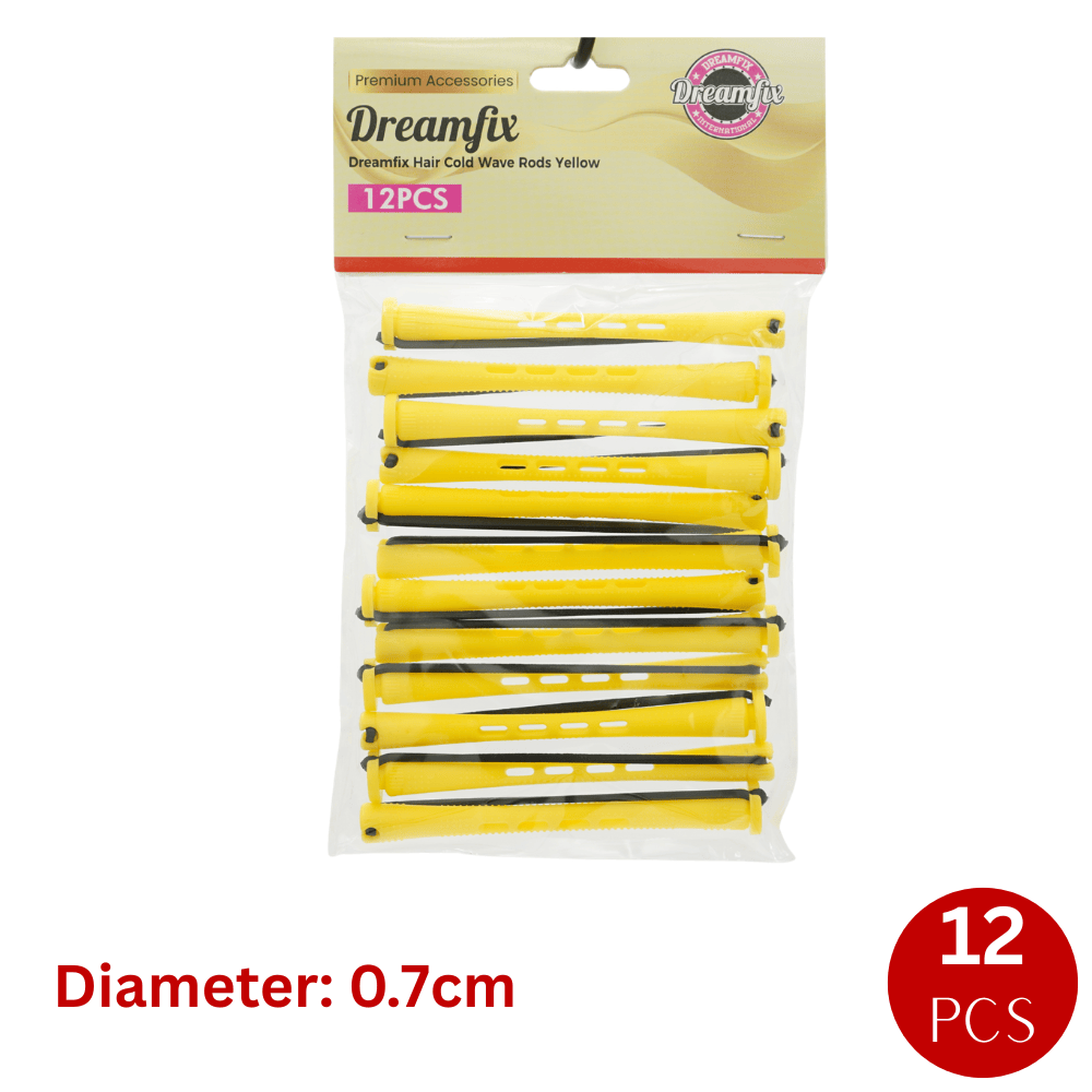 Dreamfix Health & Beauty Yellow Dreamfix Hair Cold Wave Rods 12 pcs