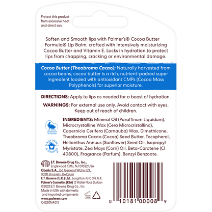 Palmer's Health & Beauty Palmer's Cocoa Butter Formula Original Ultra Moisturising Lip Balm 4g