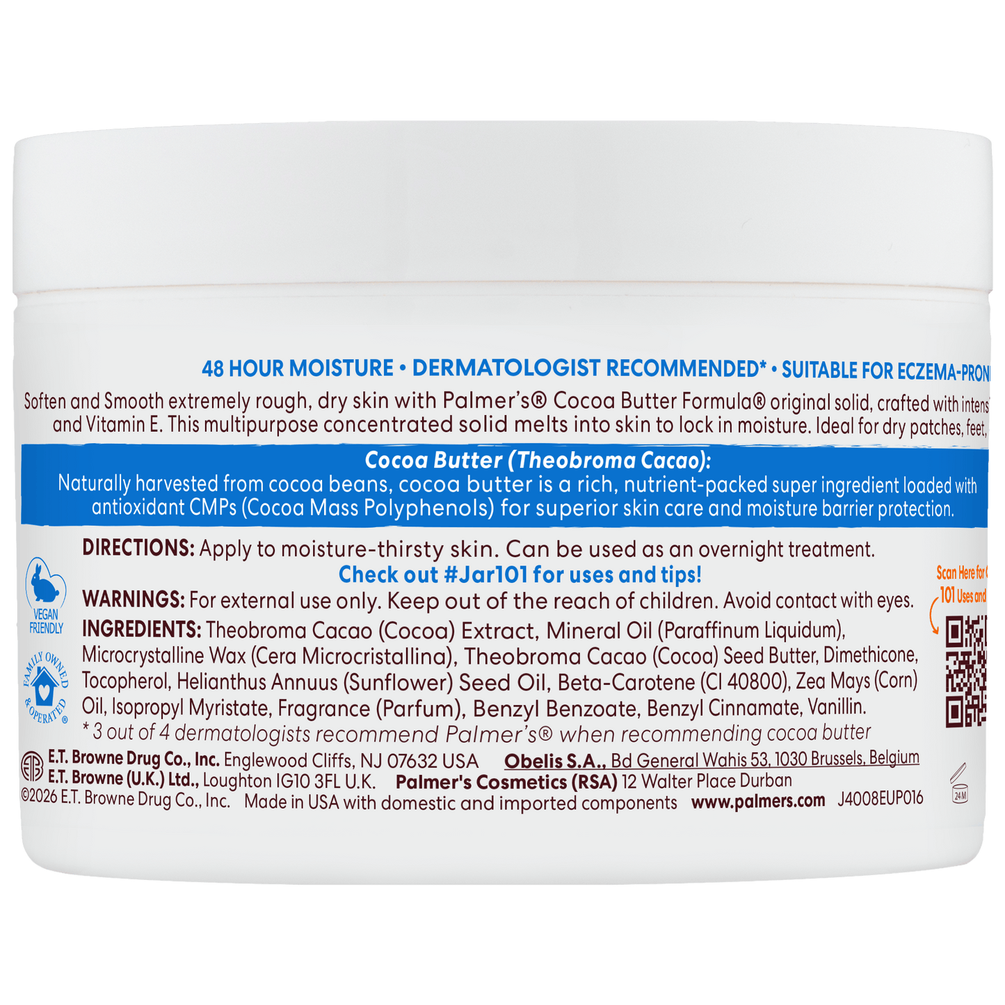 Palmer's Health & Beauty Palmer’s – Crème au Beurre de Cacao avec Vitamine E (100/200/270g)
