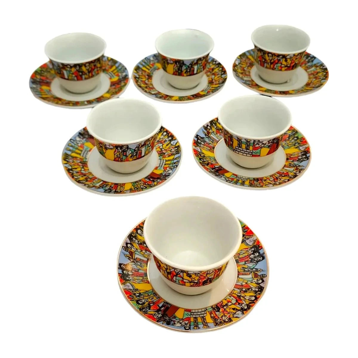 Shewhat Health & Beauty Coffee cups and coasters set of 6+6