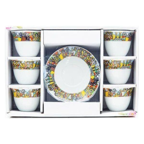 Shewhat Health & Beauty Illustration Coffee cups and coasters set of 6+6