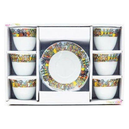 Shewhat Health & Beauty Illustration Coffee cups and coasters set of 6+6
