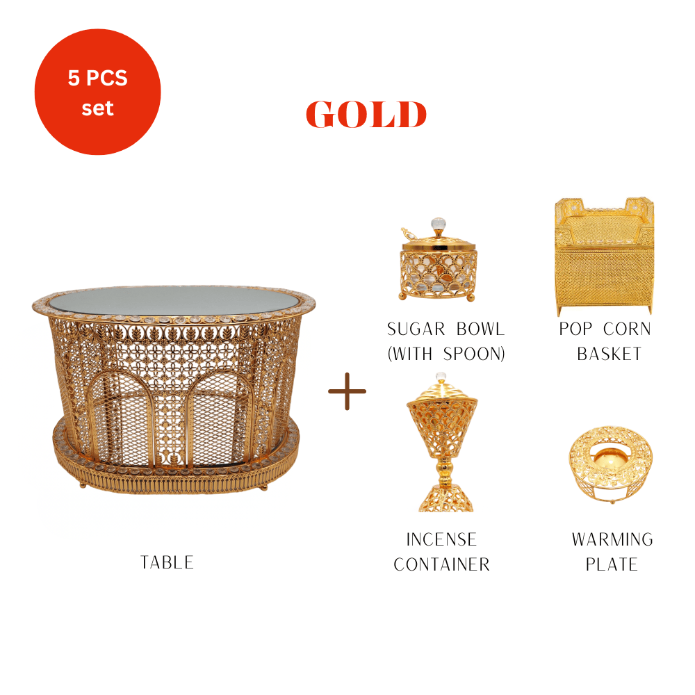 Shewhat Health & Beauty Shewhat 5pcs Rekebot Set Oval 2 (Gold & Silver)