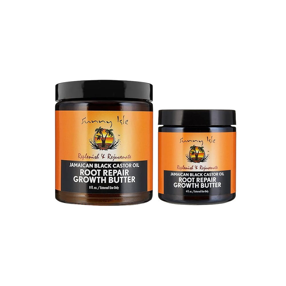 Sunny Isle Health & Beauty Sunny Isle -Beurre réparateur de croissance à l'huile de ricin noire jamaïcaine 4oz/8oz