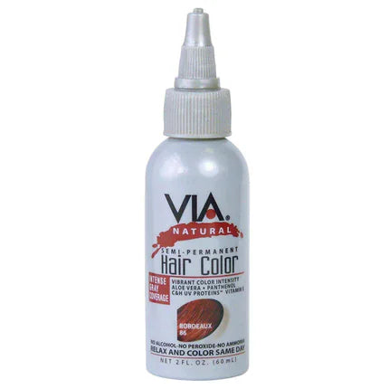 Via Natural Health & Beauty Via Hair Color Bordbaux 86 60ml/2oz Via Natural Semi-Permanent Hair Color 60ml